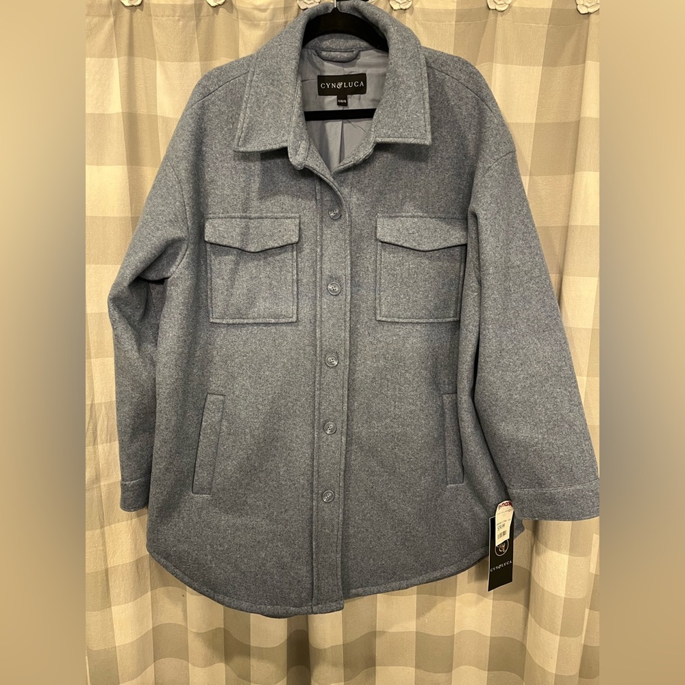 Cyn and Luca Women's Blue Shacket Jacket